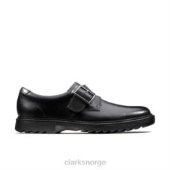 Clarks barn asher civic jnr f fit clarks sort skinn 8N86P4653 Svart lær