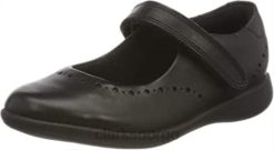 Clarks barn black clarks girl's etch craft k wide fit ballett skolesko 8N86P608 svart skinn svart skinn