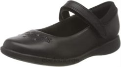 Clarks barn black clarks jente etch lyse t wide fit skoleuniform sko 8N86P219 Svart lær