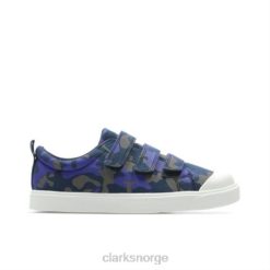 Clarks barn city flarelo inf g fit clarks marineblå camo 8N86P4821 marine camo