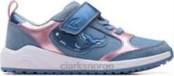 Clarks barn Clarks aquatic flex barnesko i skinn lue 8N86P1699