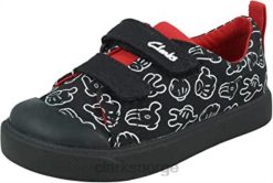 Clarks barn clarks black boys disney collection casual shoes city glove t 8N86P2217 svart
