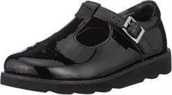 Clarks barn clarks black girl's crown wish loafers 8N86P385 svart klapp