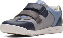 Clarks barn clarks den stripe barnesko i skinn 8N86P155