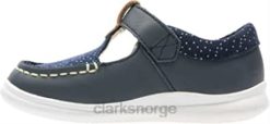 Clarks barn clarks girl's cloud rosa t low-top joggesko blå marine skinn 8N86P298 blått marine skinn
