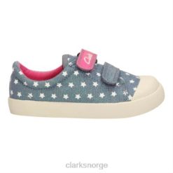 Clarks barn clarks halcy hana fst g fit denim lerret 8N86P4602 denim lerret