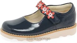Clarks barn Clarks kronblad pjokk voksaktige skinnsko marineblå 8N86P200
