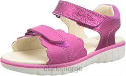 Clarks barn clarks rosa skinn jente roam wing k sandal 8N86P1769 rosa skinn