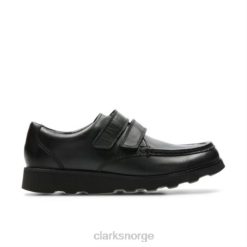 Clarks barn clarks sort skinn krone tate inf g passform 8N86P4889 Svart lær
