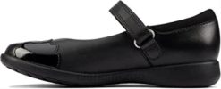 Clarks barn etch beam barn svart skinn jenter mary jane skolesko clarks 8N86P1356