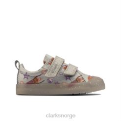Clarks barn foxing print inf f fit silver clarks 8N86P4598 sølv