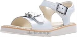 Clarks barn girls' crown bloom t sling back sandaler clarks hvitt hvitt skinn 8N86P229 hvitt hvitt skinn