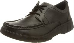 Clarks barn guttegren blonder y oxford clarks svart skinn 8N86P295 Svart lær