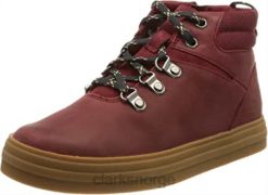 Clarks barn guttens nova fottur k chukka støvel clarks burgunder 8N86P655 burgunder
