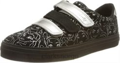 Clarks barn jentes nova tale k sneaker svart kombinasjon clarks 8N86P1974 svart kombinasjon