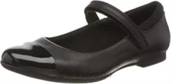 Clarks barn jentes scala gem y ballet flats clarks svart skinn 8N86P997 Svart lær