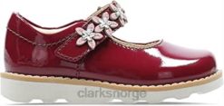 Clarks barn kronblad småbarn kirsebær lak barnesko mary jane 6 g cherry clarks 8N86P1388