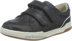 Clarks barn marine clarks guttefarget solo t-sneaker i skinn 8N86P2691 marine skinn