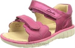 Clarks barn rosa skinn jente roam wing t sandal clarks 8N86P1476 rosa skinn