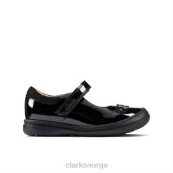 Clarks barn scooter jump inf f fit black patent clarks 8N86P4638 svart patent