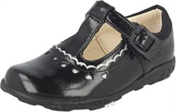 Clarks barn svart patent clarks ella alice jenter første sko 8N86P539 svart patent