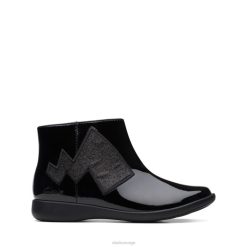 Clarks barn svart patent clarks etch trail kid svart patent 8N86P5768 svart patent