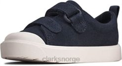 Clarks barn unisex kid's city lyse t low-top joggesko marine lerret clarks 8N86P2678 marine lerret