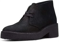 Clarks kvinner arisa desert kvinners fritidsstøvler clarks svart semsket skinn 8N86P271 svart semsket skinn