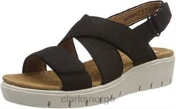 Clarks kvinner black clarks kvinners un karely dew sling back sandaler 8N86P1843 svart nubuck