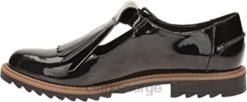Clarks kvinner black pat kvinners griff mia pen ny loafer clarks 8N86P2436 svart klapp