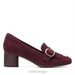 Clarks kvinner burgunder semsket skinn clarks un cosmo go 8N86P4027 burgunder semsket skinn