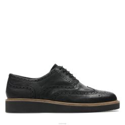 Clarks kvinner clarks baille brogue svart skinn 8N86P3370 Svart lær