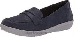 Clarks kvinner clarks dame ayla form loafer marine syntetisk nubuck 8N86P1754