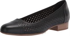 Clarks kvinner clarks dame juliet cedar ballett flatt svart skinn 8N86P1490