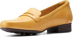 Clarks kvinner clarks dame juliet coast loafer yel low leather 8N86P602 gult skinn