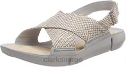 Clarks kvinner clarks dame tri chloe sling back sandaler sølv metallic 8N86P2618 sølv metallic