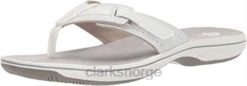 Clarks kvinner clarks hvit syntetisk brinkley reef flip-flop for kvinner 8N86P857 hvit syntetisk
