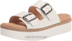 Clarks kvinner clarks hvitt skinn lana strandsandaler for kvinner 8N86P1721 hvitt skinn