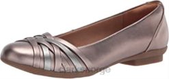 Clarks kvinner clarks kvinner sara kløver ballett flat metallic kombi syntetisk 8N86P2442
