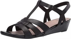Clarks kvinner clarks kvinners abigail tusenfryd sandal svart skinn 8N86P1738 Svart lær
