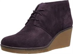 Clarks kvinner clarks kvinners hazen sjarm mote støvel aubergine semsket skinn 8N86P1778 aubergine semsket skinn