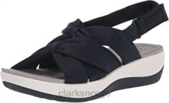 Clarks kvinner clarks marine tekstil dame arla meg flat sandal 8N86P881 marine tekstil
