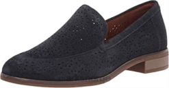 Clarks kvinner clarks marineblå semsket trish calla loafer for kvinner 8N86P1073 marineblå semsket skinn