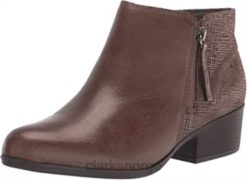 Clarks kvinner clarks mørk taupe adreena hope ankelstøvlett for kvinner 8N86P1153 mørk taupe