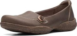 Clarks kvinner clarks mørkt taupe skinn roseville sky loafer for kvinner 8N86P265 mørkt taupe skinn