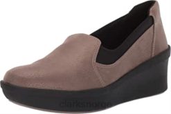 Clarks kvinner Clarks steg rosemåneplattform for kvinner i syntetisk tinn 8N86P890 syntetisk tinn
