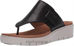 Clarks kvinner clarks svart skinn kvinners un karely dew sling back sandaler 8N86P1785 Svart lær