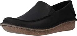 Clarks kvinner clarks svarte kvinners morsomme ny go loafers 8N86P161 svart skinn svart skinn