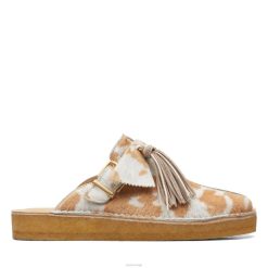 Clarks kvinner Clarks tan cow print trek mule 8N86P3417 tan cow print