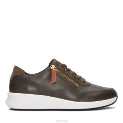 Clarks kvinner clarks un rio zip mørkt oliven skinn mørkt oliven skinn 8N86P6090 mørkt olivenskinn